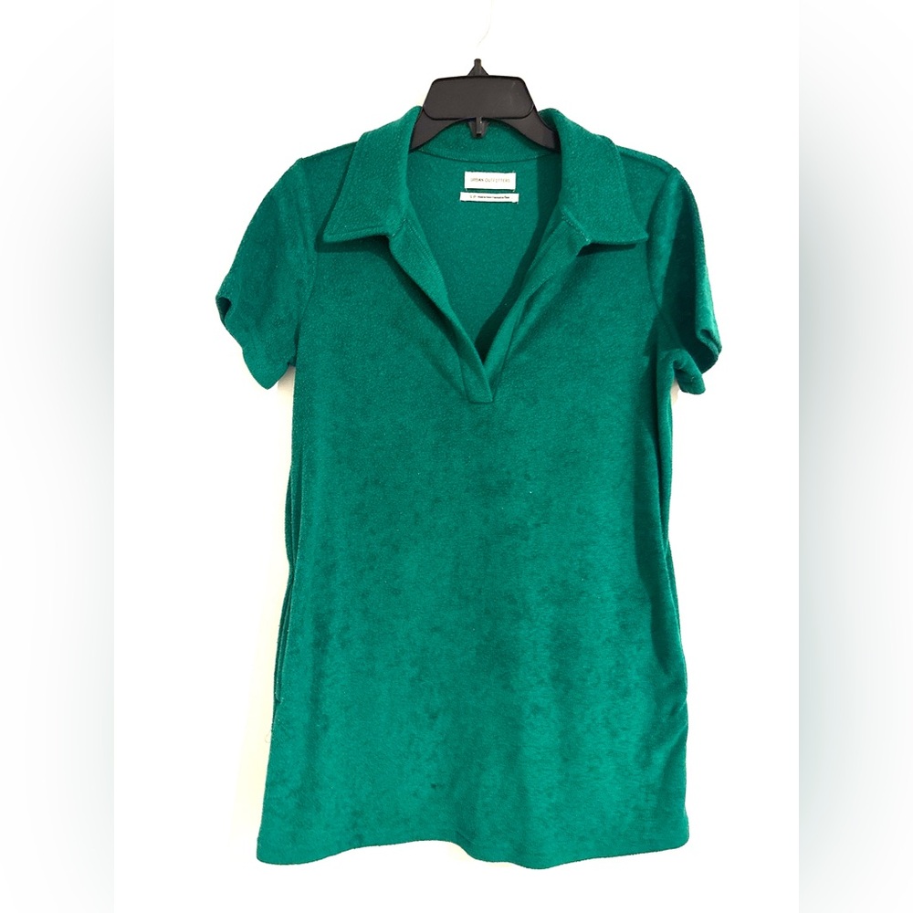 Urban Outfitters Sz S Women's Green Soft Terry Polo Pullover Mini Dress 💚
